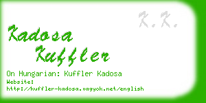 kadosa kuffler business card
